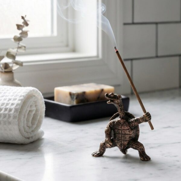 kiyo_BRASS_TURTLE_INCENSE_BURNER Turtle Incense Holder