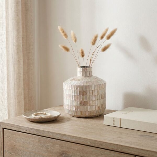 kiyo_COASTAL_SHELL_MOSAIC_VASE Coastal Shell Mosaic Vase